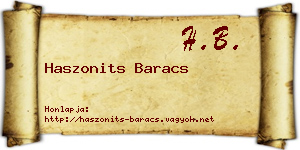Haszonits Baracs névjegykártya